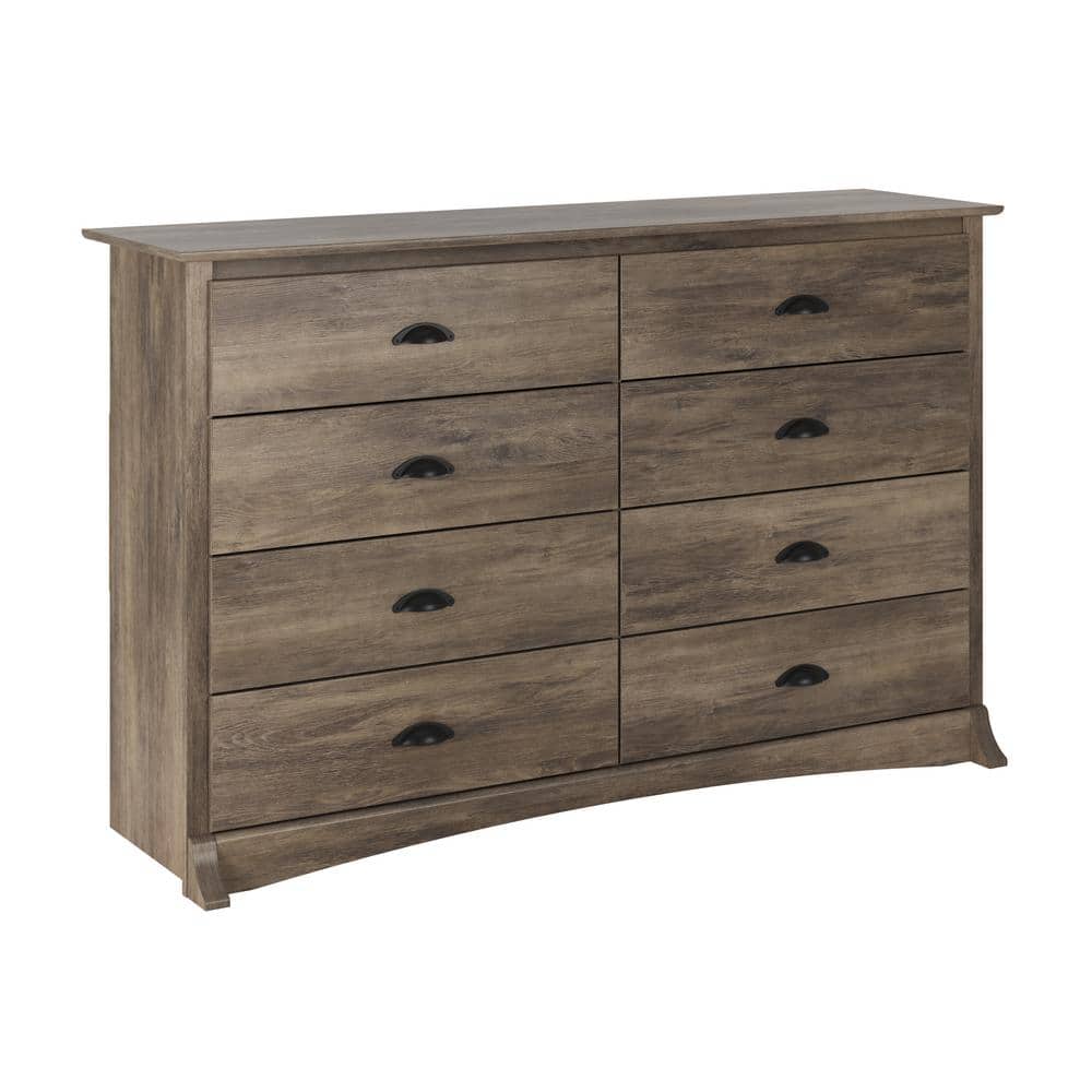 Drifted Gray Double 8-Drawer Coastal Dresser