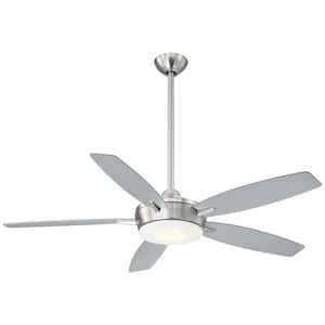 Espace 52 in. Integrated LED Indoor Brushed Nickel Ceiling Fan with Light with Remote Control