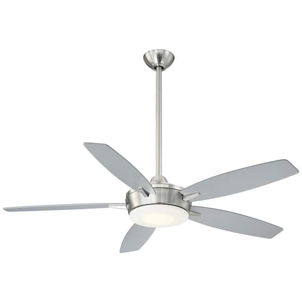 MINKA-AIRE Espace 52 in. Integrated LED Indoor Brushed Nickel Ceiling Fan with Light with Remote Control