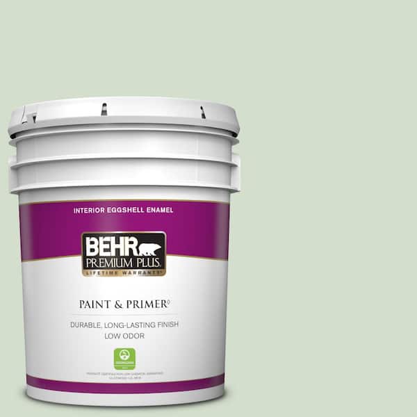 BEHR PREMIUM PLUS 5 gal. #440E-2 Herbal Mist Eggshell Enamel Low Odor Interior Paint & Primer