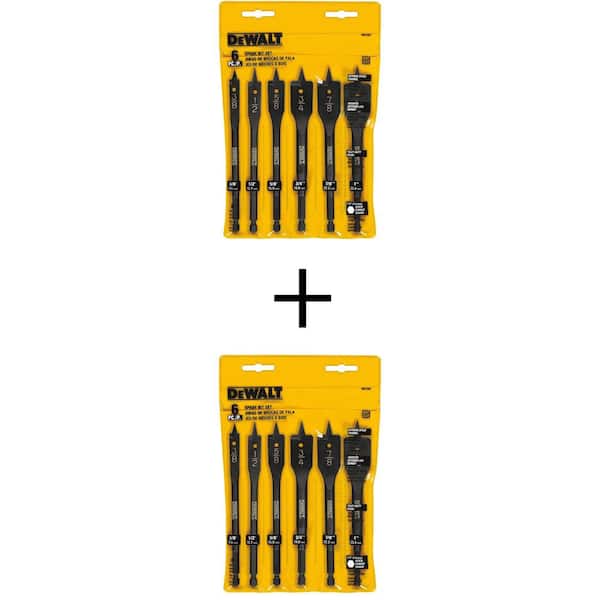 DEWALT Heavy-Duty Wood Boring Spade Bit Set (6-Piece) with Heavy-Duty Wood Boring Spade Bit Set (6-Piece)