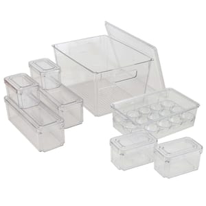 Set of 8 Clear Refrigerator Organizers