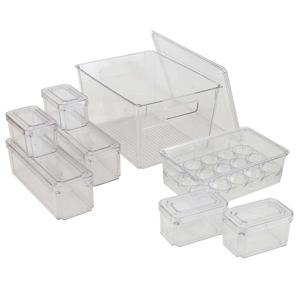 Kitchen Details Set of 8 Clear Refrigerator Organizers
