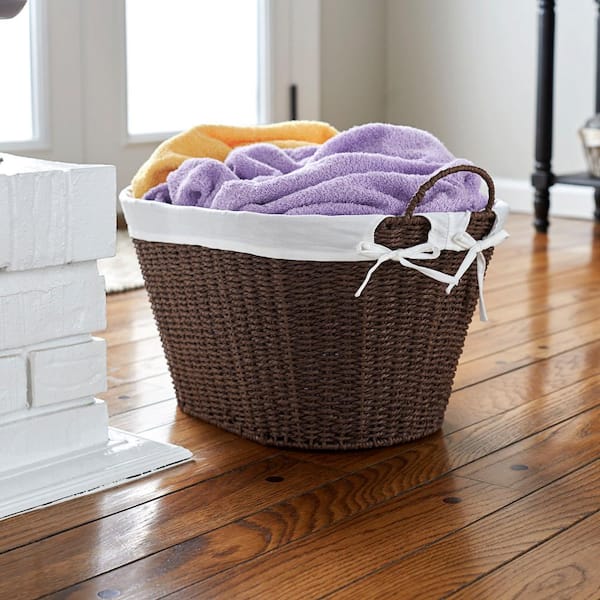 Household Essentials Paper Rope Laundry Basket Brown