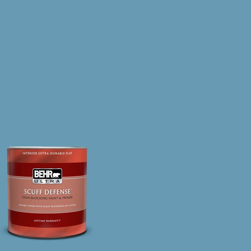 BEHR ULTRA 1 qt. S4904 Yacht Blue Extra Durable Flat Interior Paint & Primer 172404 The Home