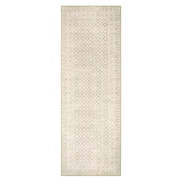 Autumn 2 ft. X 6 ft. Beige Oriental Machine Washable Runner Rug