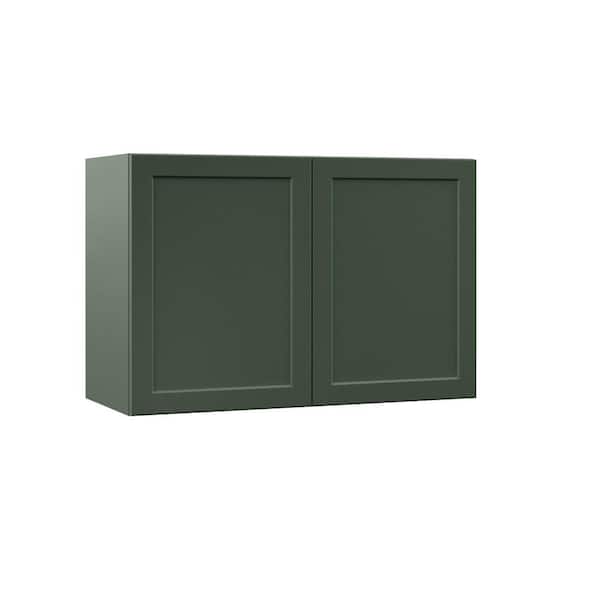 Designer Series Melvern 36 in. W x 15 in. D x 24 in. H Assembled Shaker Deep Wall Bridge Kitchen Cabinet in Forest