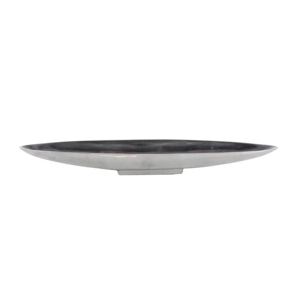 Silver Aluminum Oval Modern Decorative Tray, 28.5"