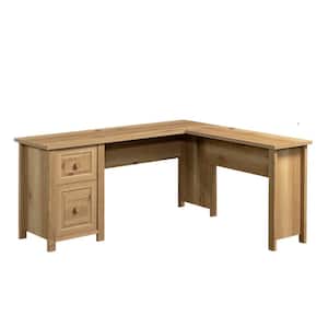 Hillman Farm 65.118 in. L-Shape Timber Oak Computer Desk with File Storage and Cord Management