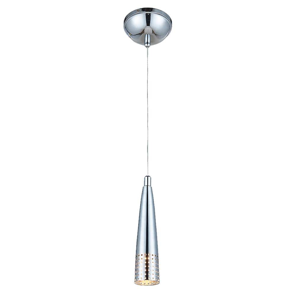 40-Watt 1-Light Chrome Shaded Integrated LED Mini Pendant Light