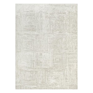 Nizza Collection Naples Ivory 5 ft. x 7 ft. Contemporary Area Rug