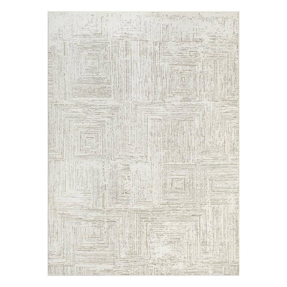 Concord Global Trading Nizza Collection Naples Ivory 6 ft. x 9 ft.  Contemporary Area Rug 55026 - The Home Depot