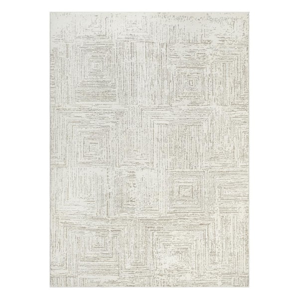 Concord Global Trading Nizza Collection Naples Ivory 6 ft. x 9 ft. Contemporary Area Rug