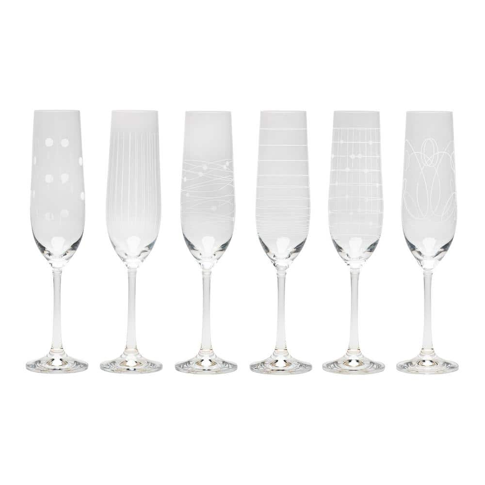 Fancy Champagne Flutes/glasses faceted Stems With Six Sides 3 SOLD  INDIVIDUALLY Wedding Flutes 
