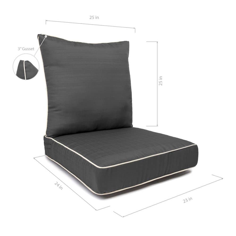 "Sunrise 23""x24""x5"" Deep Seat Cushion-Back & Seat Set with Cord Grey" price history on PriceWatchPro