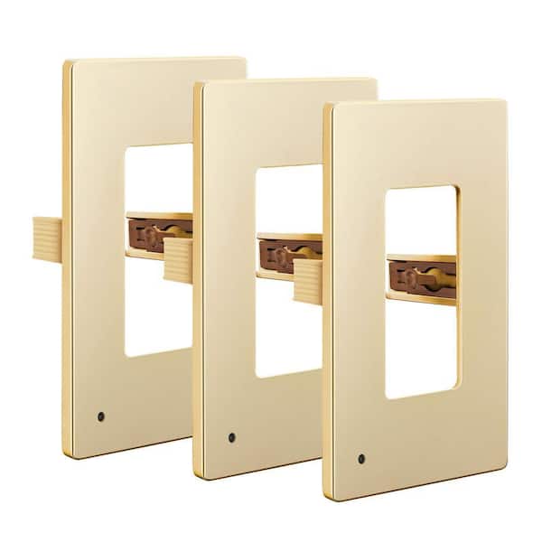 1-Gang Gold Decorator/Rocker Outlet Plastic Screwless Midsize Wall Plate with Nightlight (3-Pack)