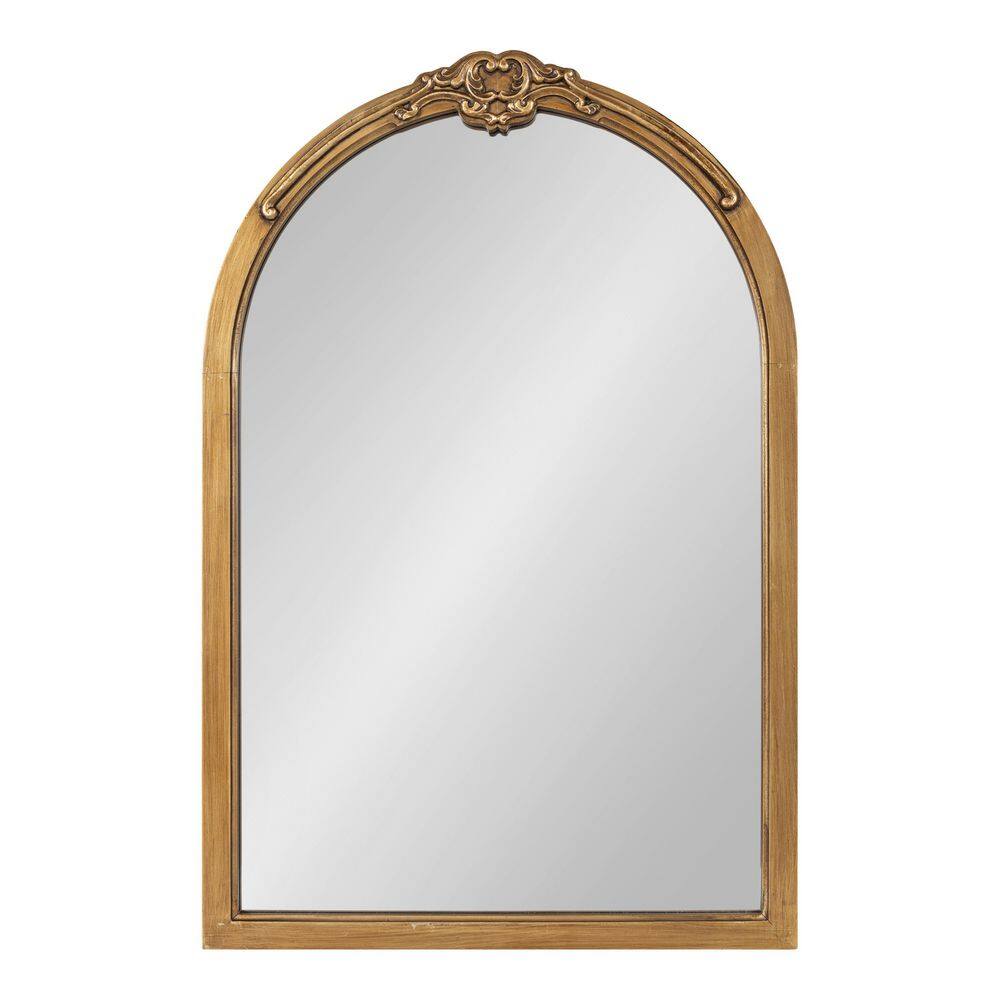 Astrid Gold Arched Ornate Bathroom Vanity Mirror