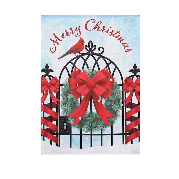 Meadow Creek 12 in. x 18 in. Merry Christmas Wreath Garden Flag
