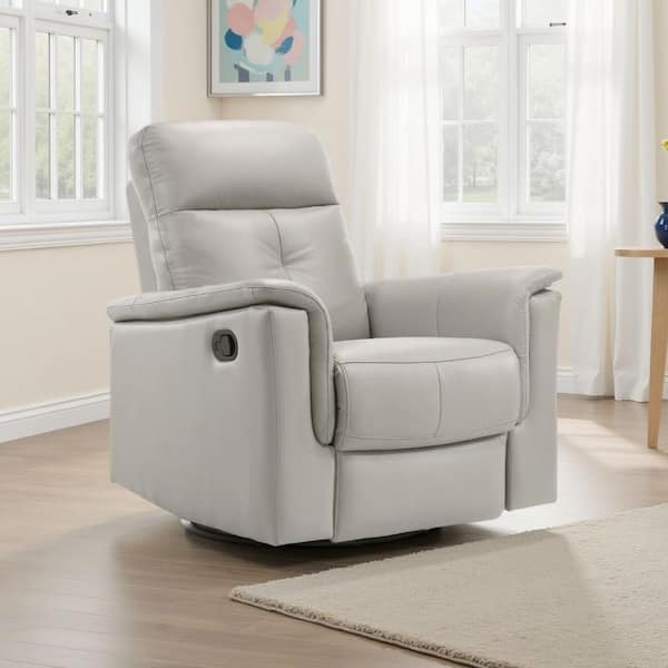 Briz Silver Leather Swivel Recliner