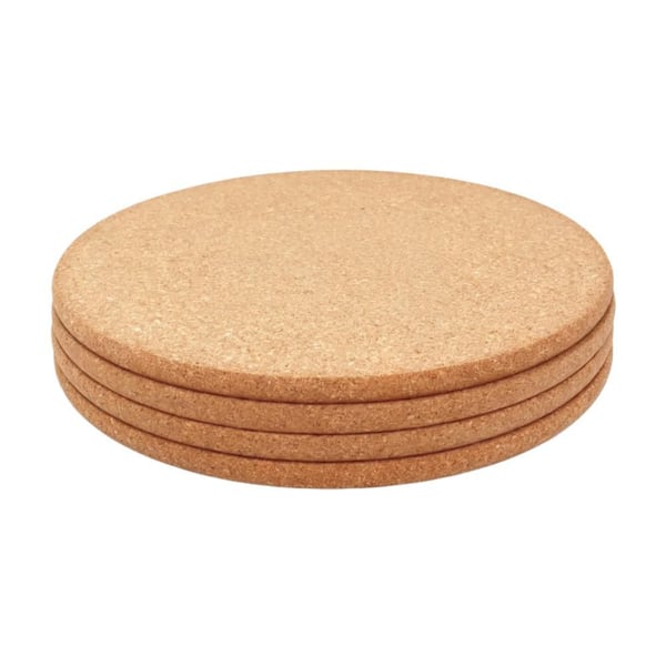 10 in. Cork Trivet with High Density and Heat Resistant for Hot Dishes, Kitchen Table and Countertop Protection (4-Pack)