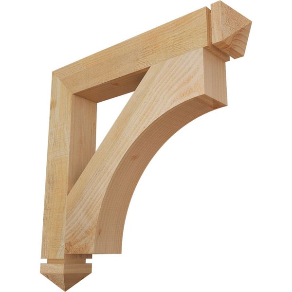 Ekena Millwork 4 in. x 26 in. x 26 in. Douglas Fir Westlake Arts and Crafts Rough Sawn Bracket