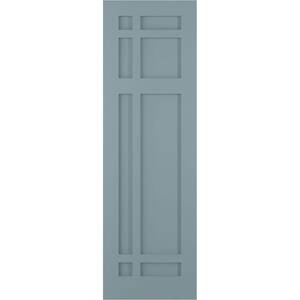 18 in. x 77 in. PVC True Fit San Juan Capistrano Mission Style Fixed Mount Flat Panel Shutters Pair in Peaceful Blue