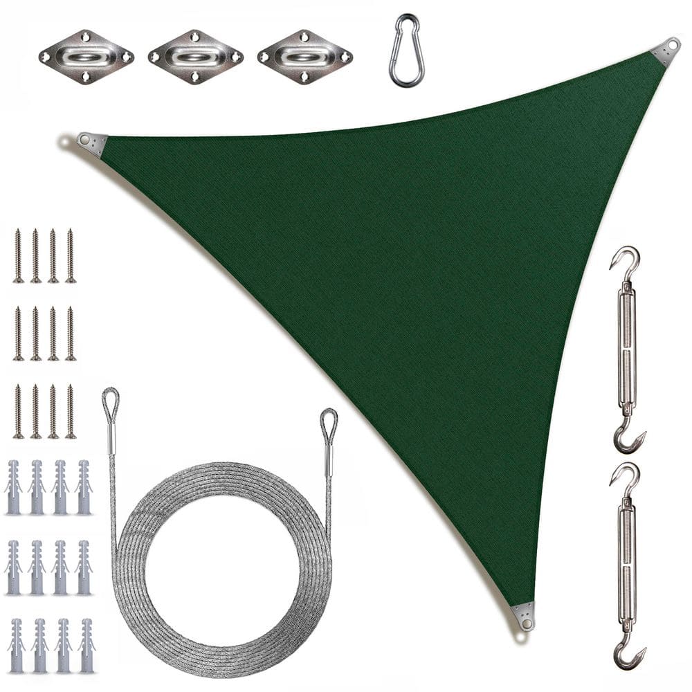 Super Ring 16 ft. x 16 ft. x16ft. Triangle Sun Shade Sail with Hardware Kit and Cable-Green price history on PriceWatchPro