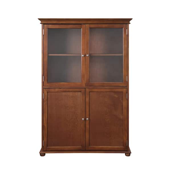 Hampton Harbor 36 in. W x 14 in. D x 53 in. H Brown Freestanding Linen Cabinet