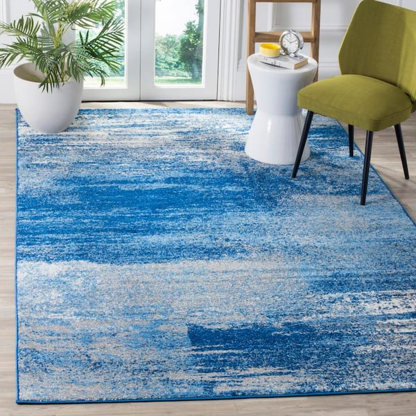 Adirondack Silver/Blue 6 ft. x 9 ft. Solid Area Rug