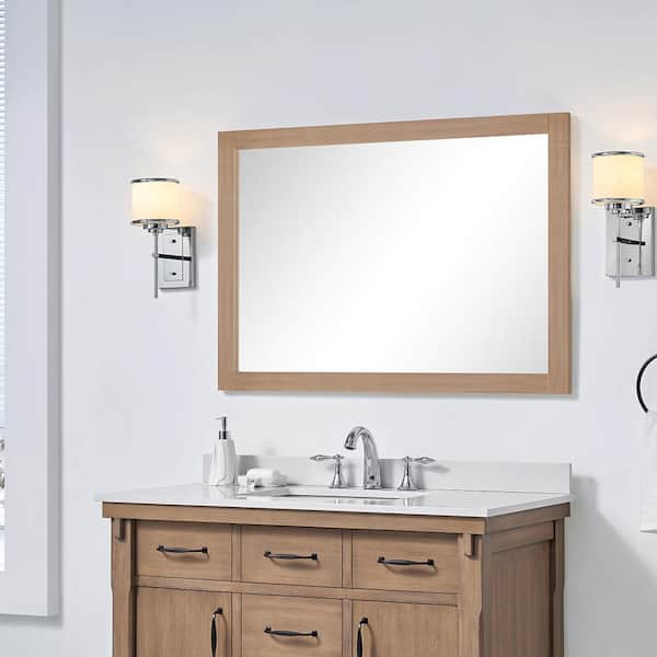 Bellington 28 in. W x 40 in. H Rectangular Framed Wall Mount Bathroom Vanity Mirror in Almond Latte