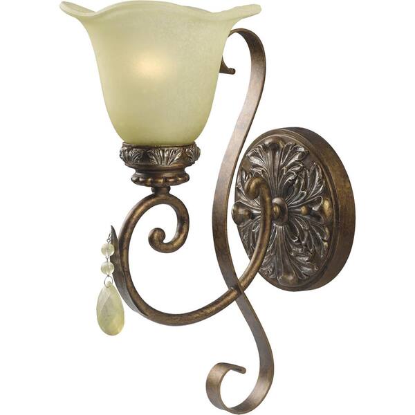World Imports Catania Collection 1-Light Oxide Bronze with Silver Sconce