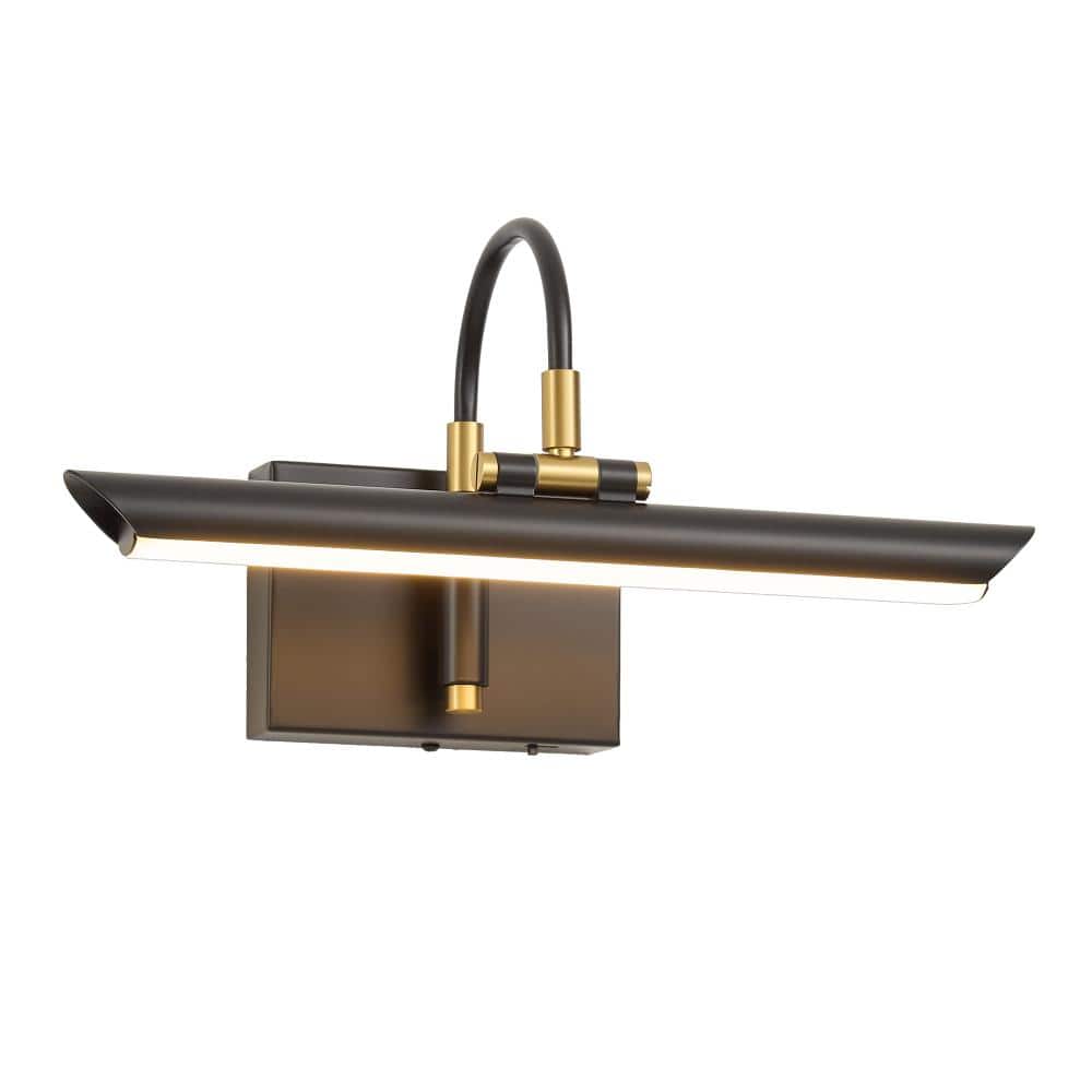 Modern 15.35 in. 5CCT Dimmable Black Gold LED Vanity Light, Rotatable Wall Sconce for Bathroom Mirror Bedroom Hallway price history on PriceWatchPro