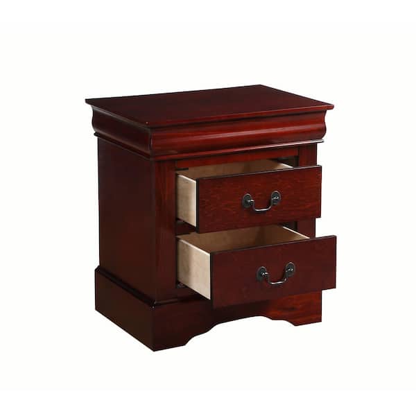 Glory Furniture Louis Phillipe G3100-3N 3 Drawer Nightstand , Cherry 