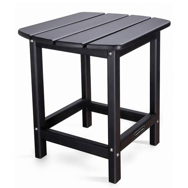 Tatayosi Outdoor Adirondack Side Table Plastic Patio Weatherproof Coffee Table, Easy to Assemble (Rectangle - Black)