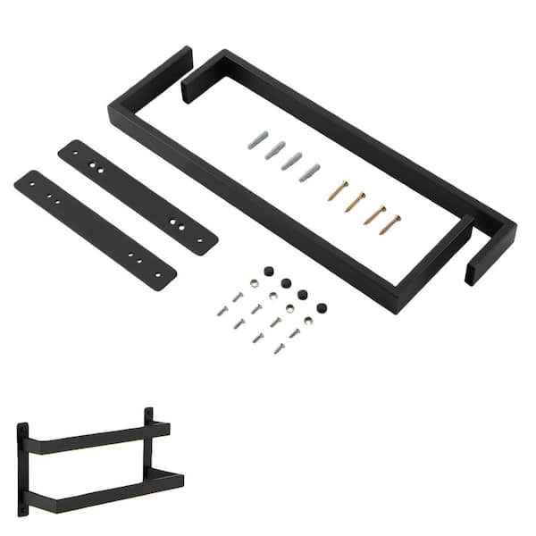 15.7 in. Wall Mounted Towel Bar in Matte Black, 2-Tiers Ladder Towel Rails, High Quality SUS 304 Stainless Steel