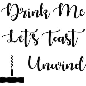 Drink, Unwind Wine Stencil (10 mil Plastic)