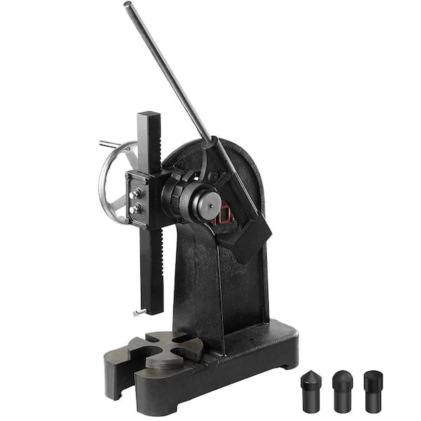 Arbor Press, 3 T Ratchet Type Arbor Press, Ratchet Leverage Arbor Press with Handwheel, 12.2 in. Maximum Height