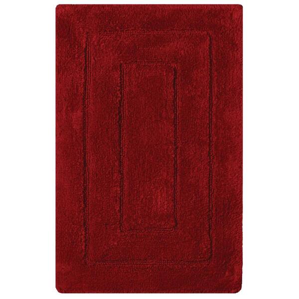 Unbranded Newport Garnet Red 24 in. x 40 in. Cotton Bath Rug