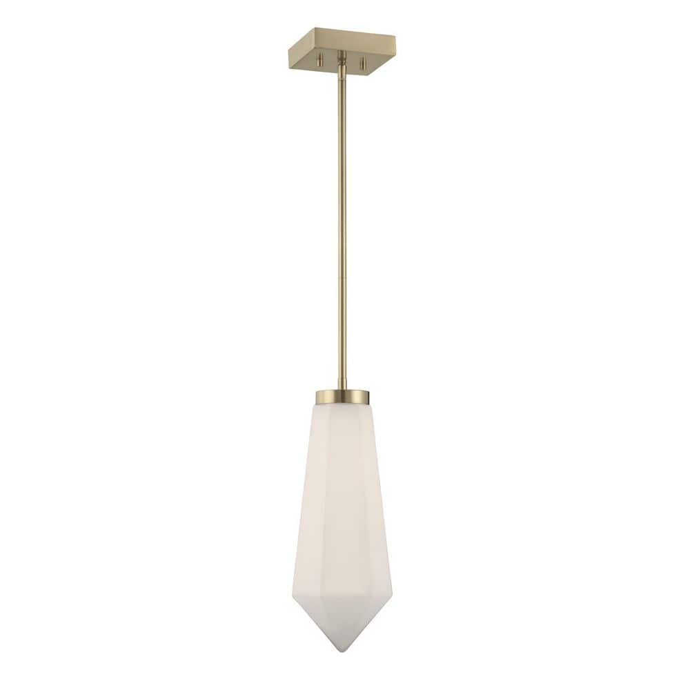 Leland by Dann Foley 1-Light Noble Brass Integrated LED Pendant Light with White Opal Glass Shade price history on PriceWatchPro