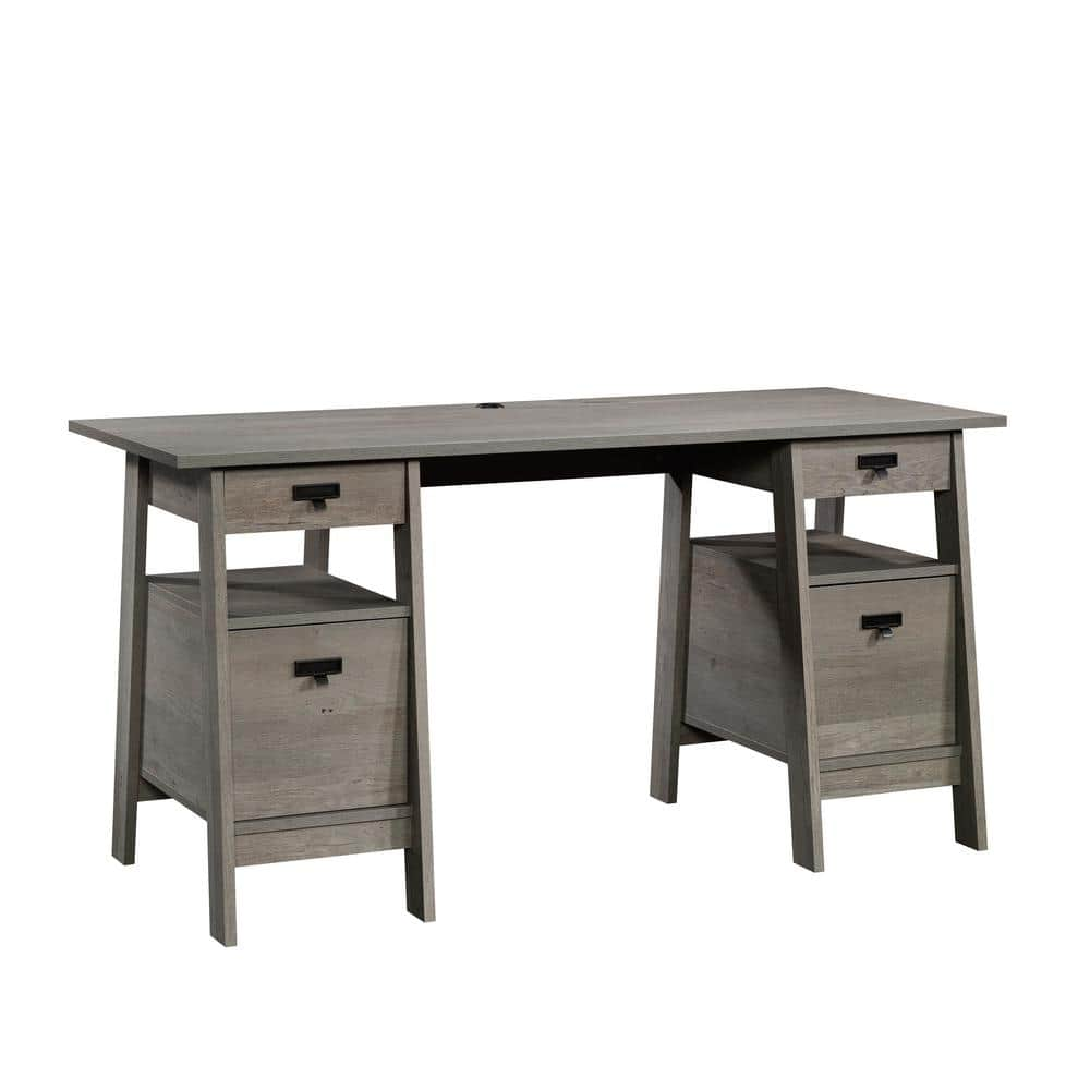 ✓ Plana Wood Veneer Executive Desk w/Modesty Panel