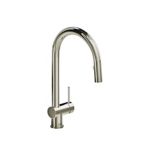 Azure Single Handle Pull Down Sprayer Kitchen Faucet in Polished Nickel