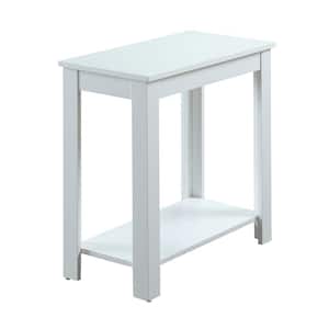 Designs2Go Baja 12 in. White Standard Rectangular Wood End Table with Shelf