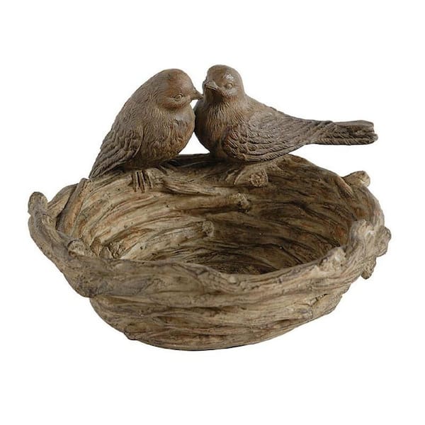 A & B Home Ziva Brown 7.5 in. x 5 in. Bird Nest Polystone Other