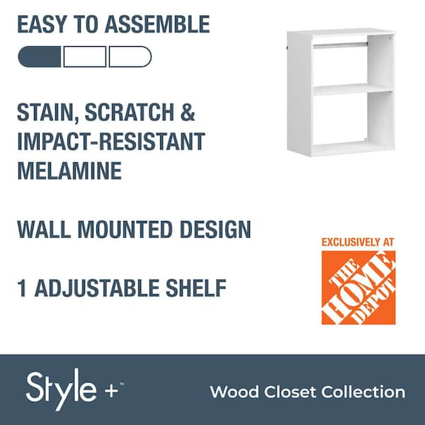 Style+ 25 in. W White Hanging Wood Closet Tower