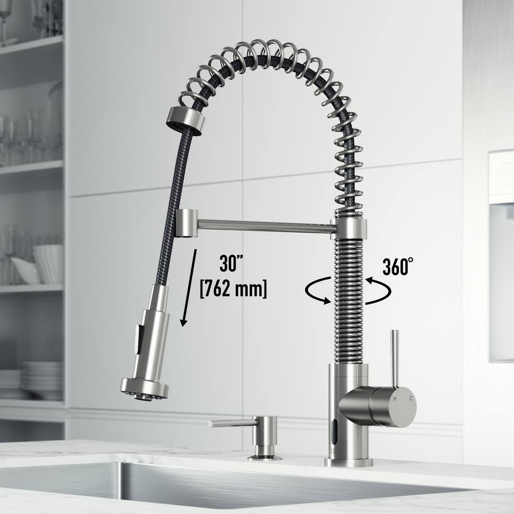 Stainless Steel Touchless Pull-Down Kitchen Faucet with Spray