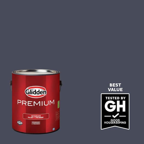 Glidden Premium 1-gal. Black Flame PPG1043-7 Satin Interior Latex Paint