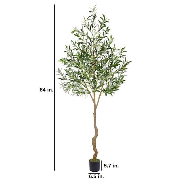 7 ft. Artificial Olive Tree in Pot with Basket Z0C2N87PM7 - The