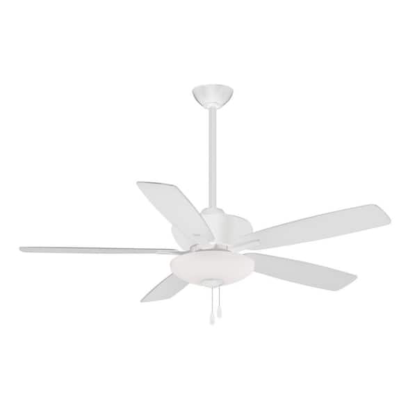 MINKA-AIRE Minute 52 in. Integrated LED Indoor Flat White Ceiling Fan with Light Kit