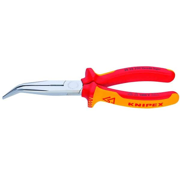 8 in. 1,000-Volt Insulated Angled Long Nose Pliers with Cutter