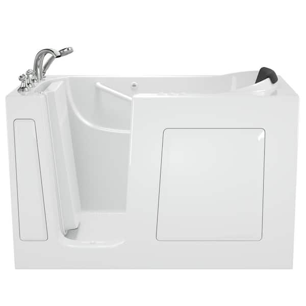 Gelcoat Premium Series 60 in. Left Hand Walk-In Whirlpool and Air Bathtub in White